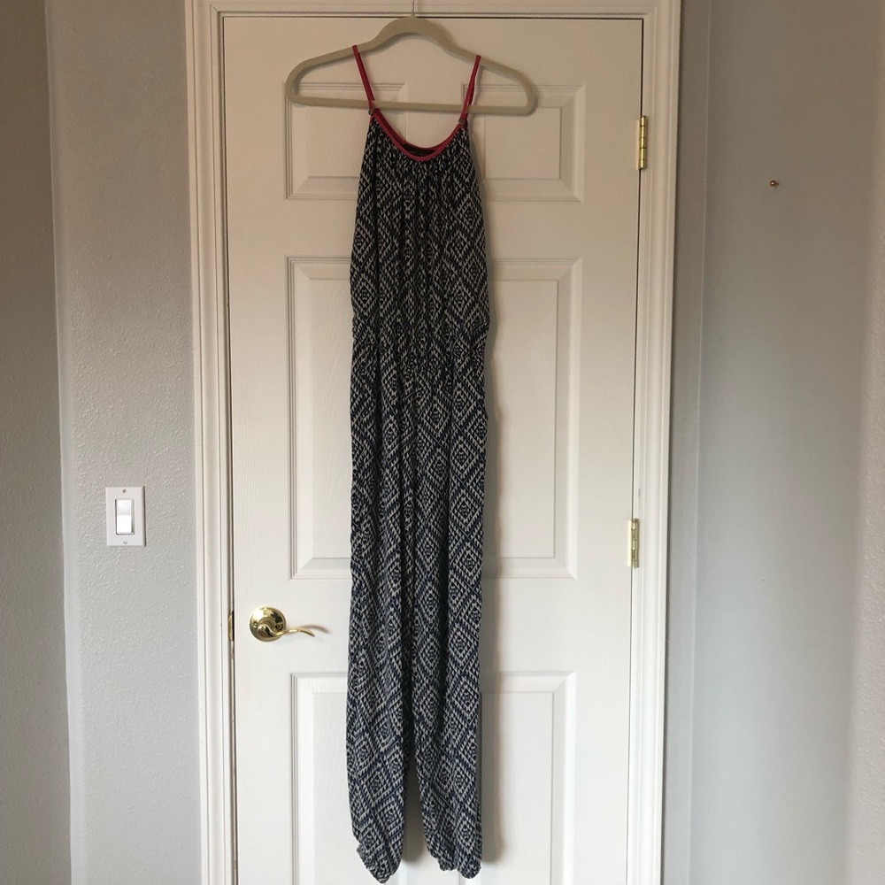 Blue Patterned Jumpsuit
